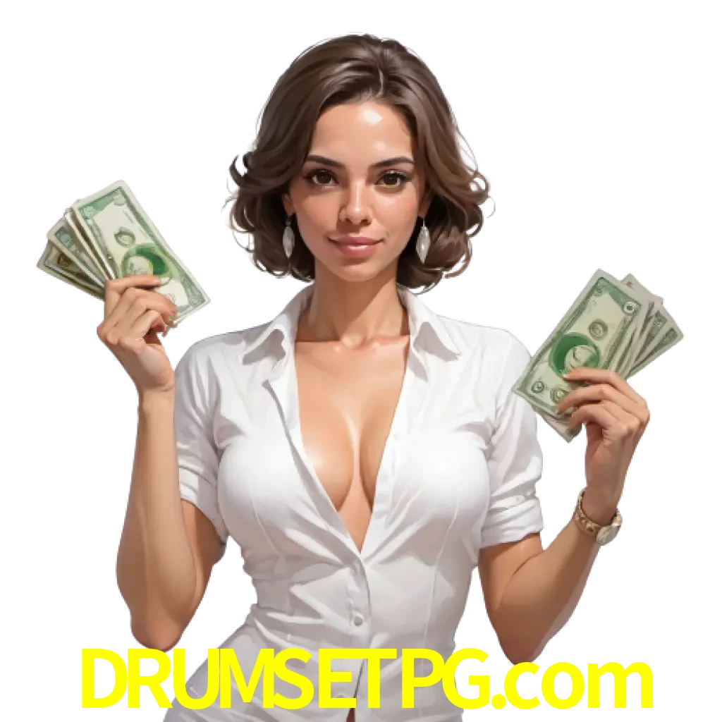 woman with money playing in drumsetpg bet casino